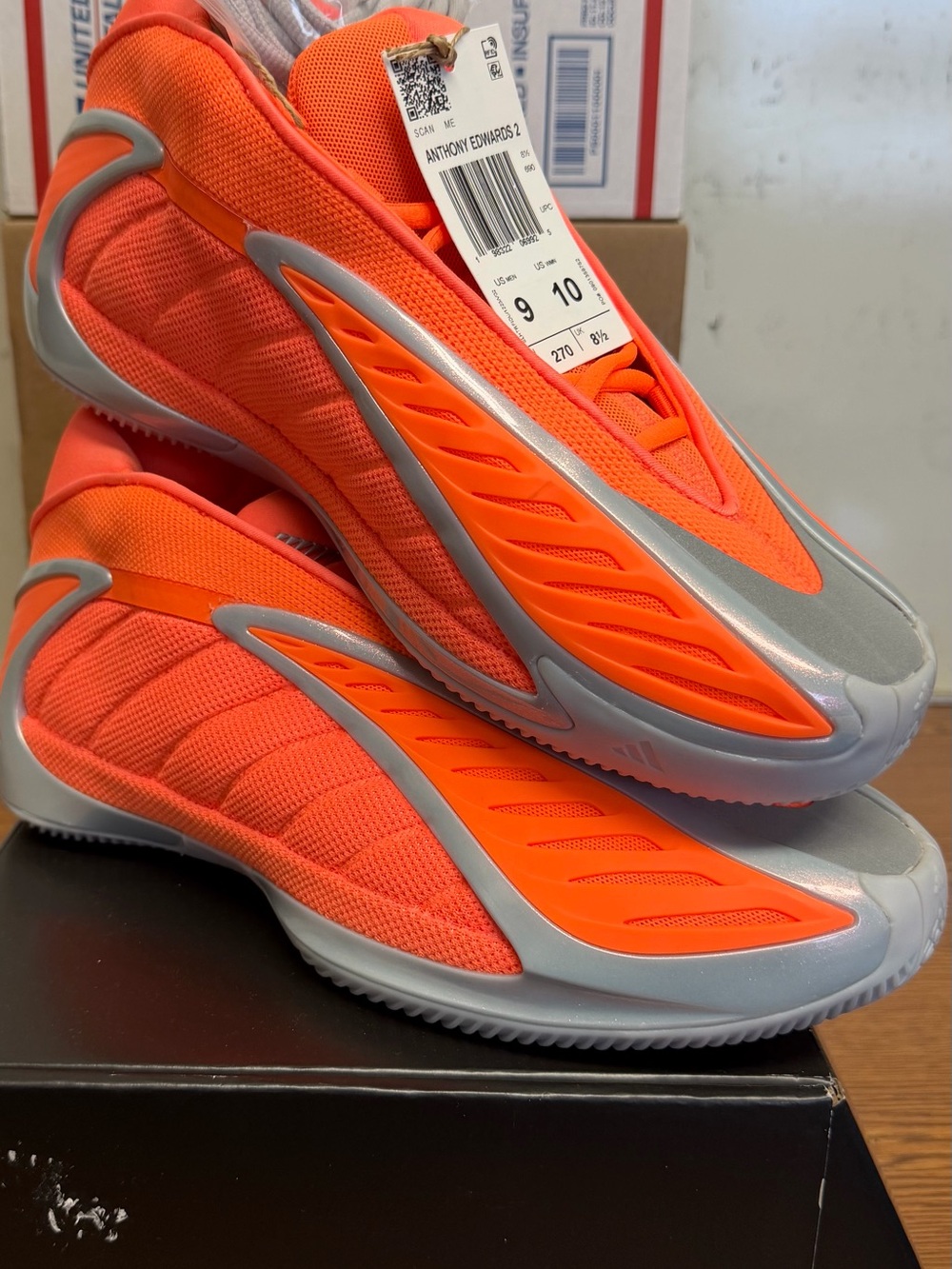 Adidas Anthony Edward’s Men's Bright Orange Athletic Sneakers